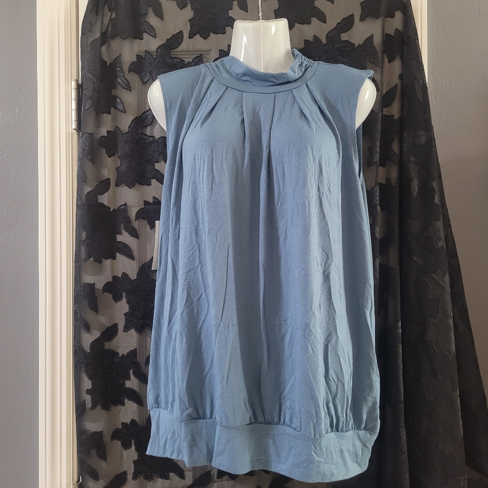 Shamaim Blue Tank Top  Blouse